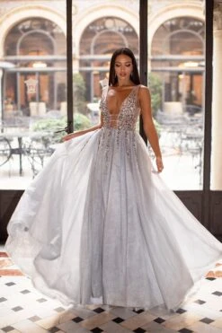 Yolanda Beaded Tulle Gown - Silver -Highend Dresses 103 800d4289 ef2b 4a78 aa51 77ae3e2b5fe0