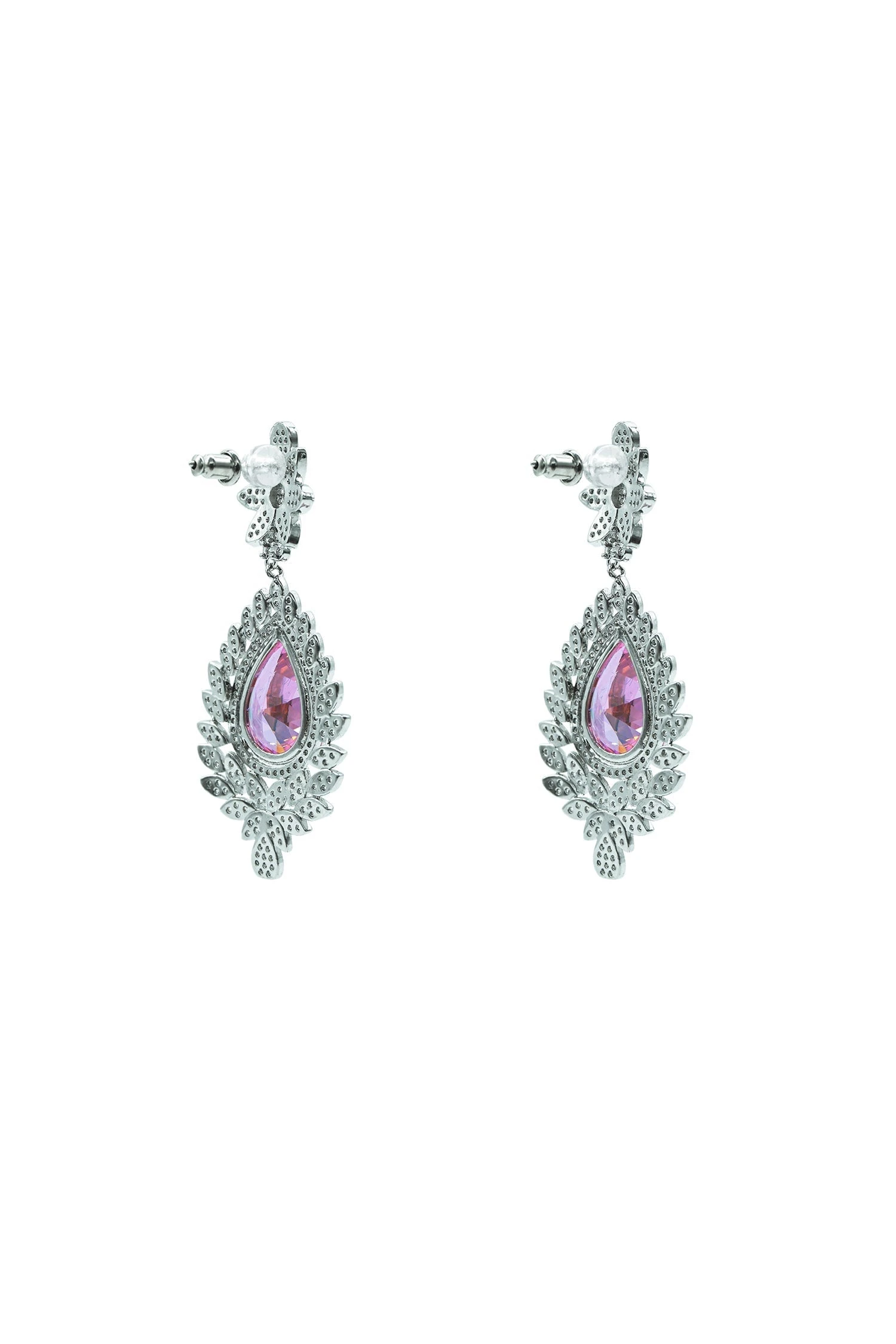 Clementine Embellished Pink Gem Earrings 4 Clementine Embellished Pink Gem Earrings - Image 2