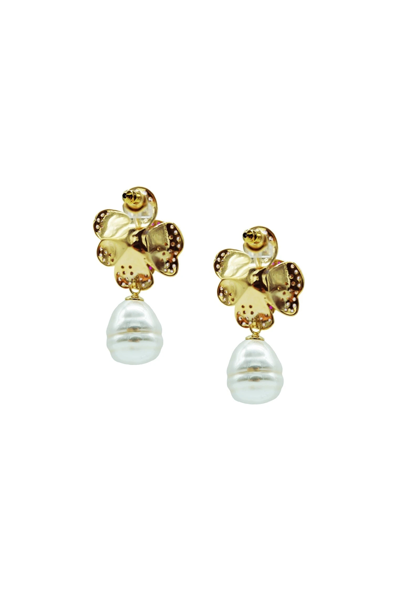 Marni Pink Flower Pearl Stud 4 Marni Pink Flower Pearl Stud - Image 2