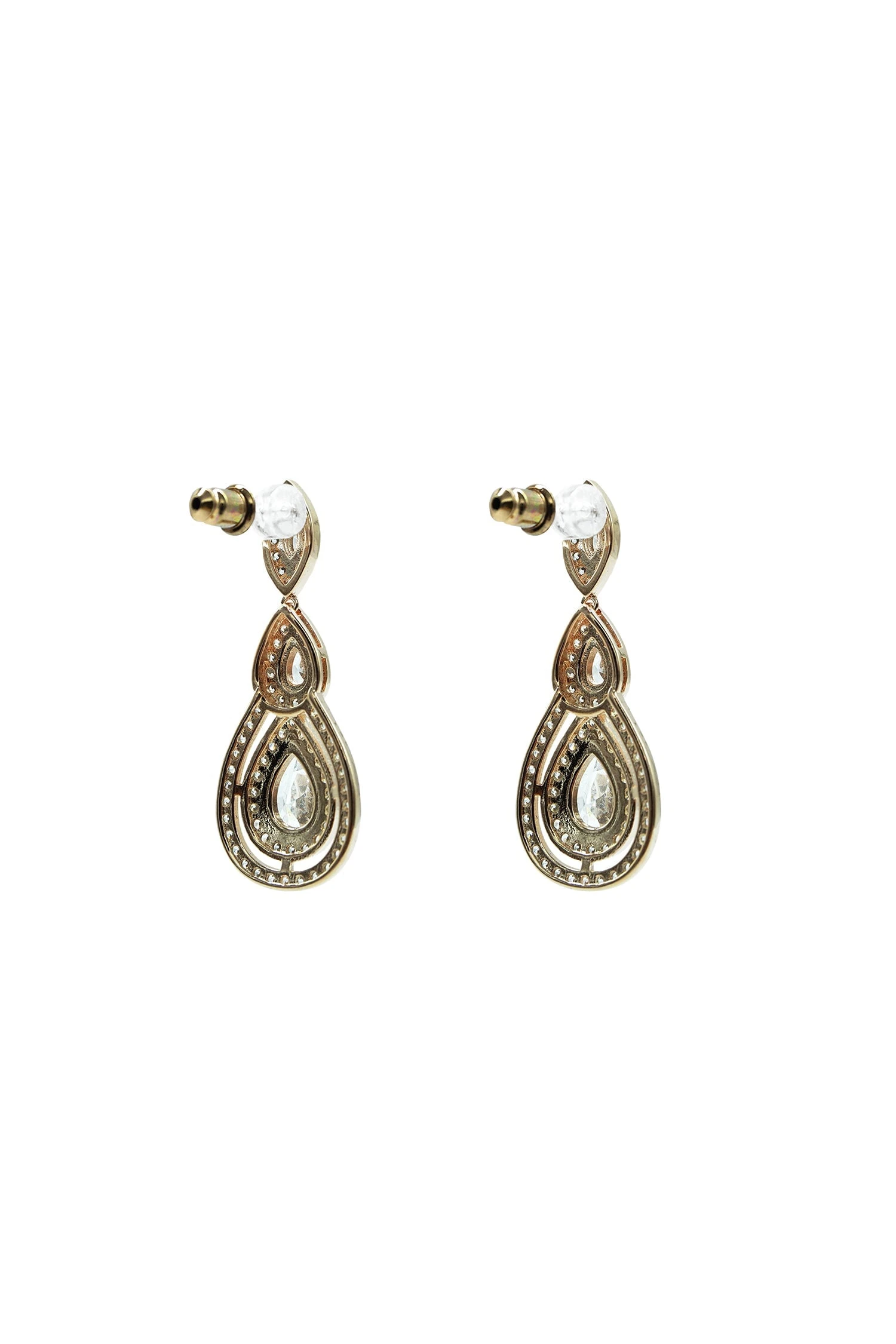 Elaine Gold Embellished Drop Earrings 5 Elaine Gold Embellished Drop Earrings - Image 3