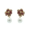 Marni Pink Flower Pearl Stud