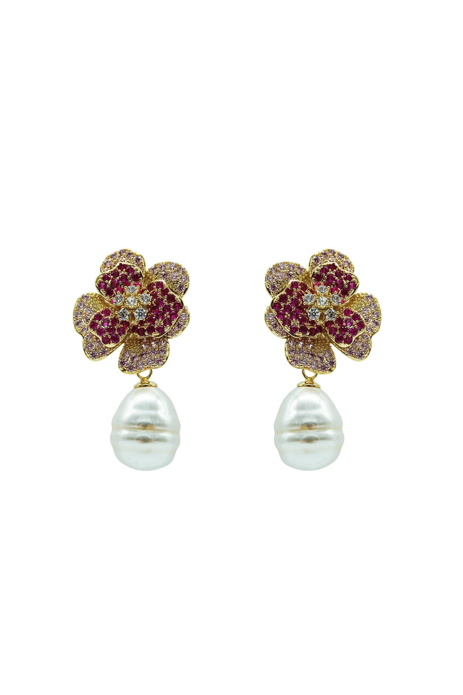 Marni Pink Flower Pearl Stud 3 Marni Pink Flower Pearl Stud