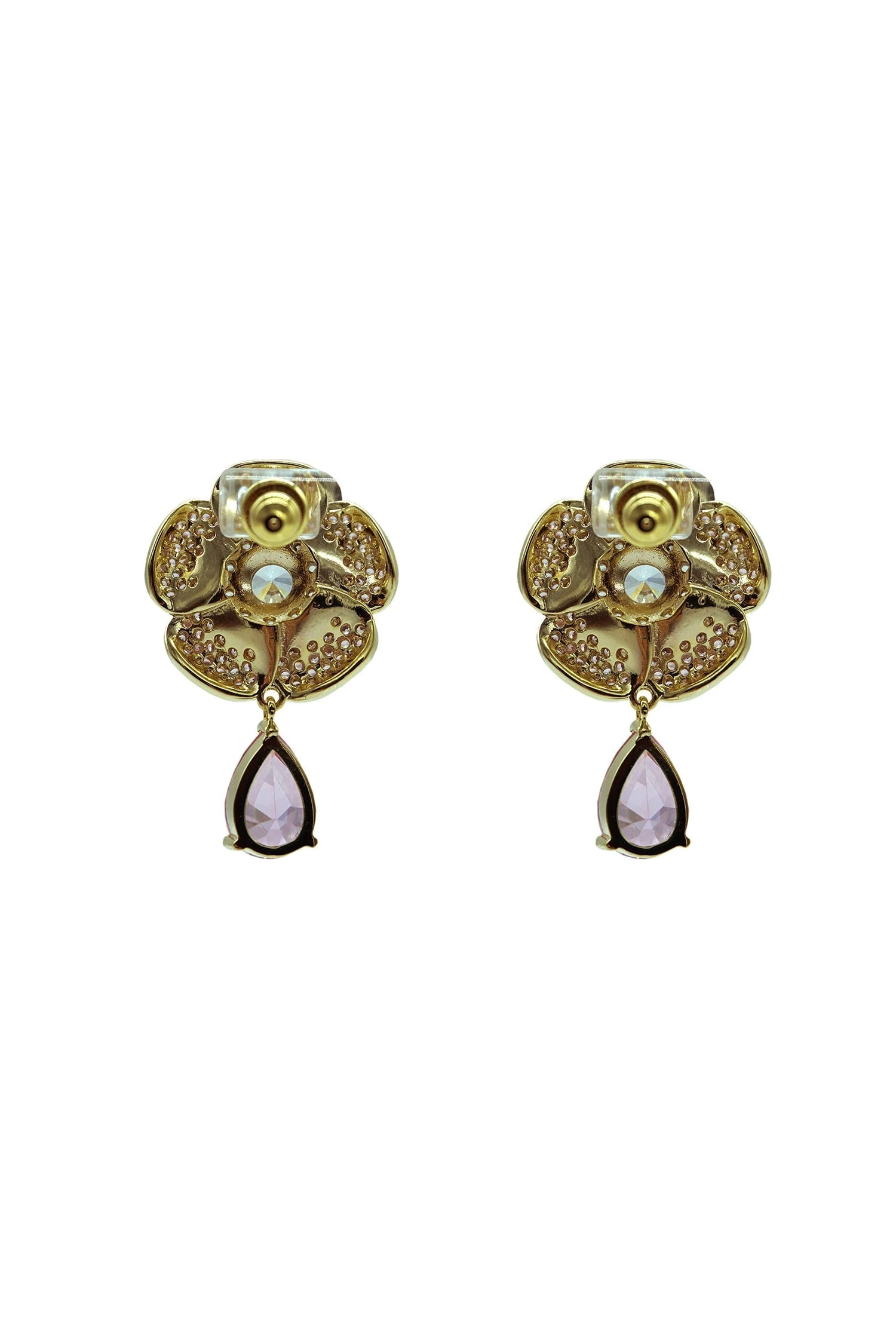 Danielle Gold Diamante Flower Earrings 4 Danielle Gold Diamante Flower Earrings - Image 2