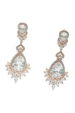 Araminta Rose Gold Embellished Earrings -Highend Dresses 269 ec4a365e 4dcb 4633 bdb8 a54ae1a9d2bf