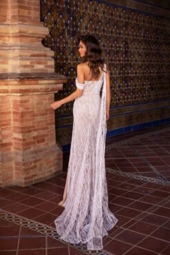 Gabriela Glitter Gown - White -Highend Dresses 3