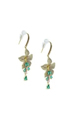 Suzette Flower Gem Earrings -Highend Dresses 30 0a1dc768 cfc6 45f6 ba63 f865e95e0a3f