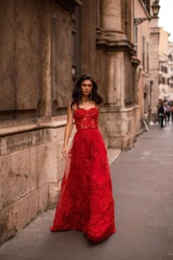 Clarina - Red -Highend Dresses 316