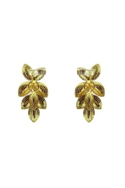 Galina Gold Embellished Earrings -Highend Dresses 368