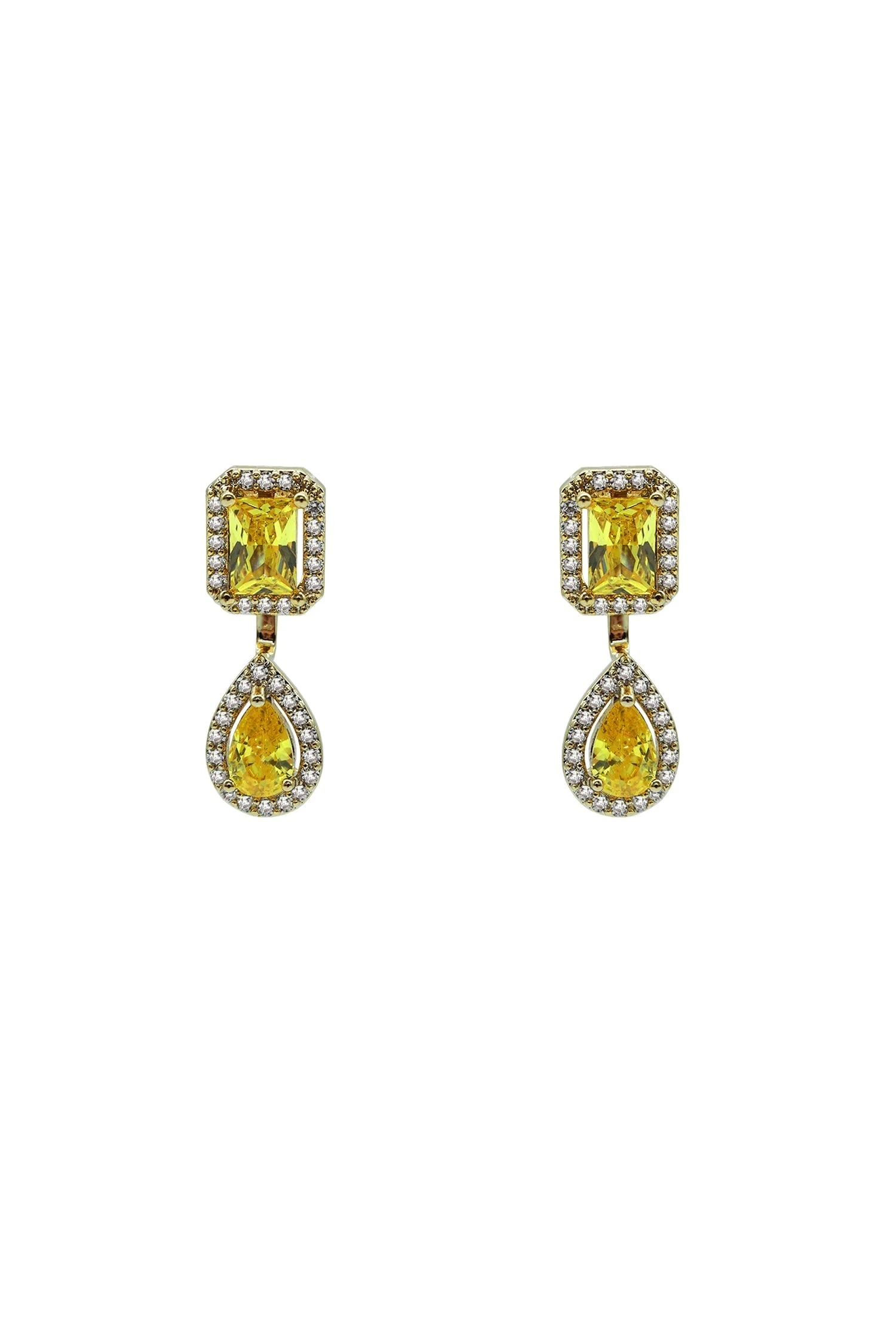 Clio Yellow Embellished Earrings 3 Clio Yellow Embellished Earrings