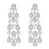 Corrine Silver Embellished Drop Earrings -Highend Dresses 498
