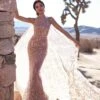 Tyra Glitter Cape Gown - Rose Gold -Highend Dresses 49 7760a278 46ba 43e3 baea b3c713470ff6