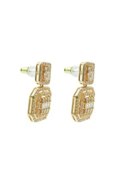 Gisele Gold Diamante Earrings -Highend Dresses 519