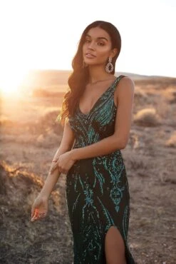 Danica Sequin Gown - Emerald -Highend Dresses 8 bae0dfc0 5e9e 4fbb 996f 5ebf80ed586a