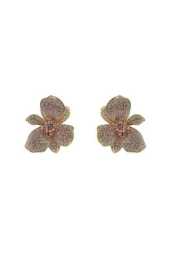 Arianne Pastel Pink Flower Studs